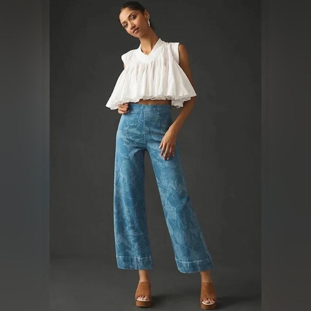 Anthropologie Pilcro Wide Leg Crop Jeans